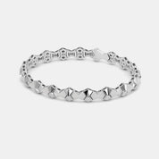Sterling Silver Geometric Stud Bracelet for Men
