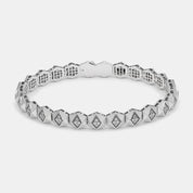 Sterling Silver Pyramid Stud Diamond Bracelet for Men