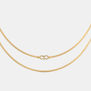 Men’s Flat Box Gold Chain Necklace Sleek Solid Finish Design