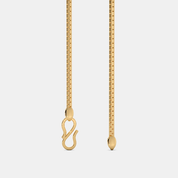 Men’s Flat Box Gold Chain Necklace Sleek Solid Finish Design