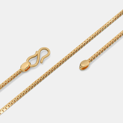 Men’s Flat Box Gold Chain Necklace Sleek Solid Finish Design