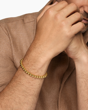 Men’s Gold Bead Bracelet Premium Solid Gold Minimal Luxury Design