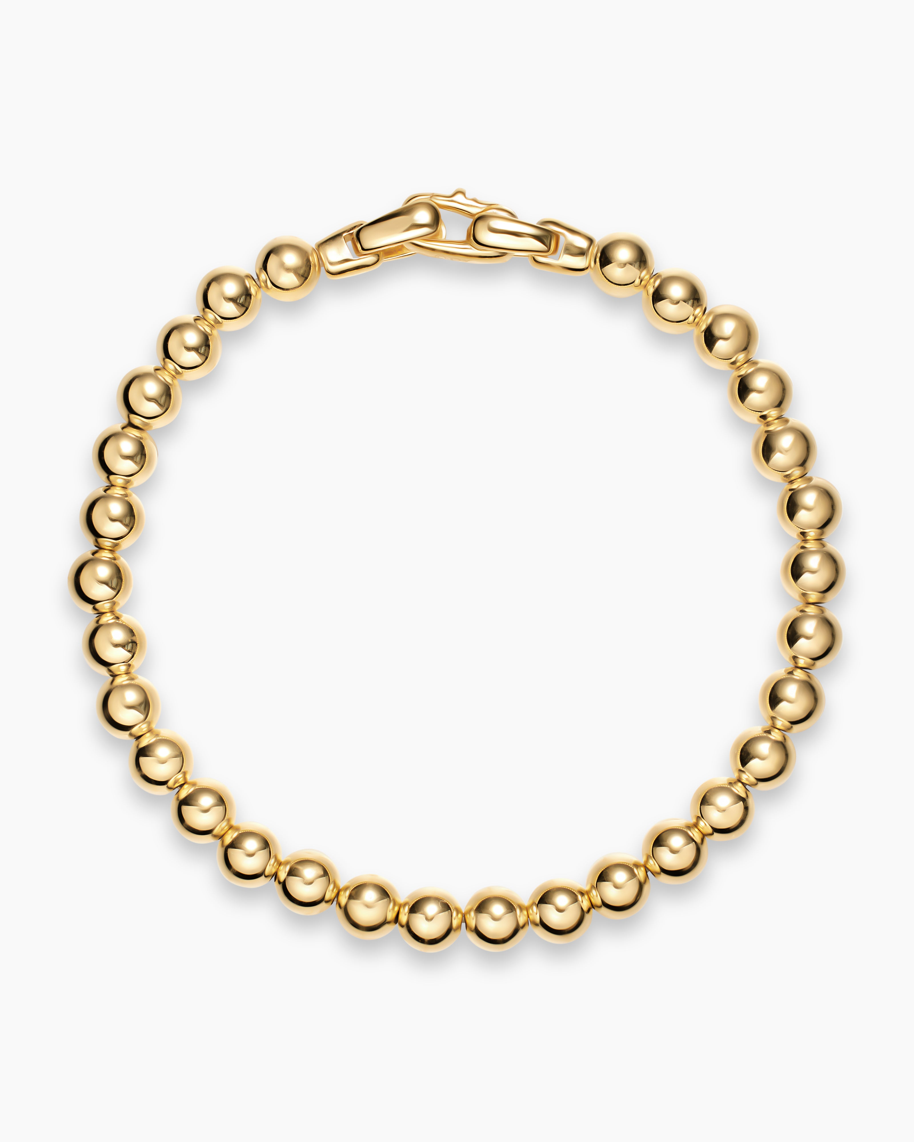 Men’s Gold Bead Bracelet Premium Solid Gold Minimal Luxury Design