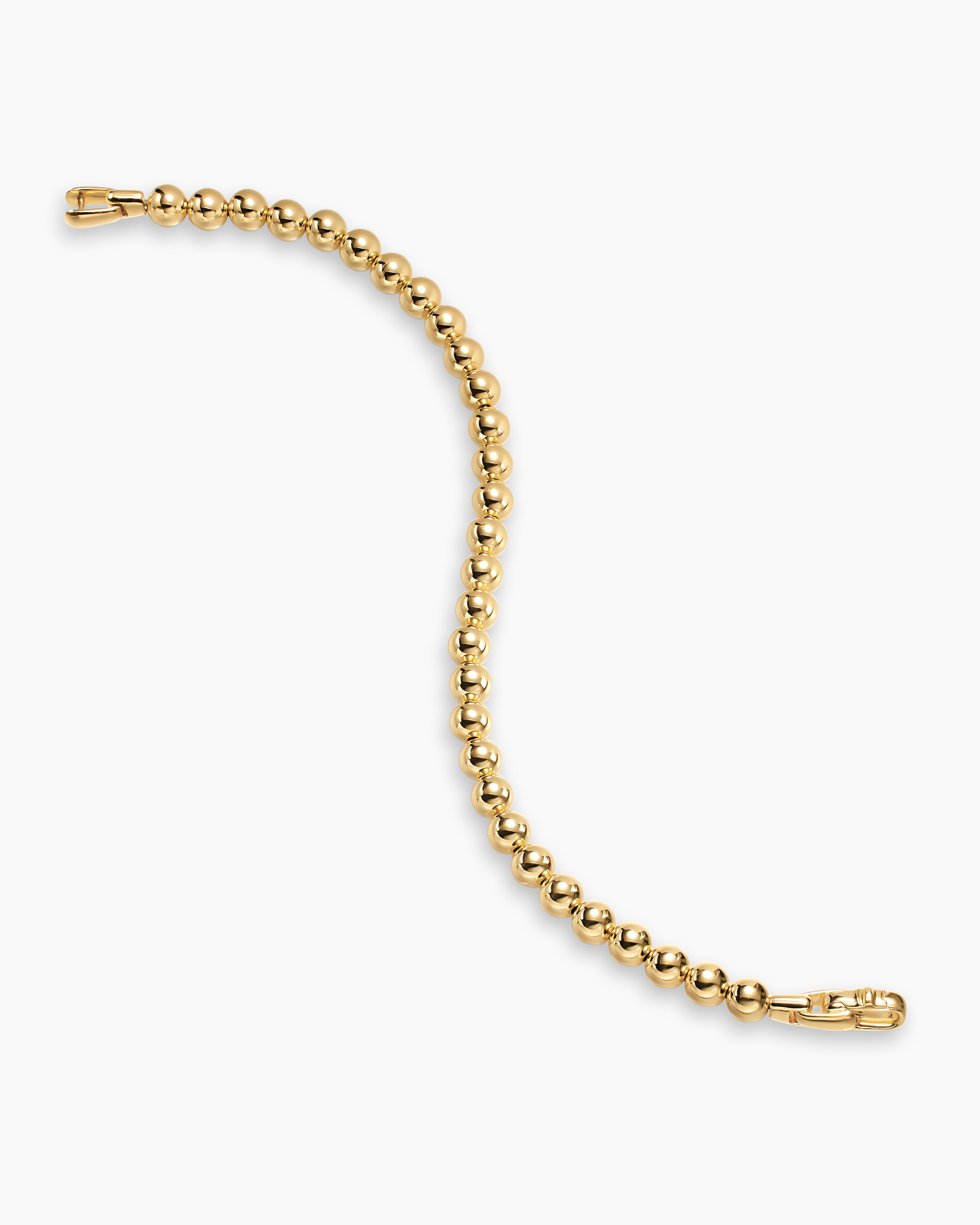 Men’s Gold Bead Bracelet Premium Solid Gold Minimal Luxury Design