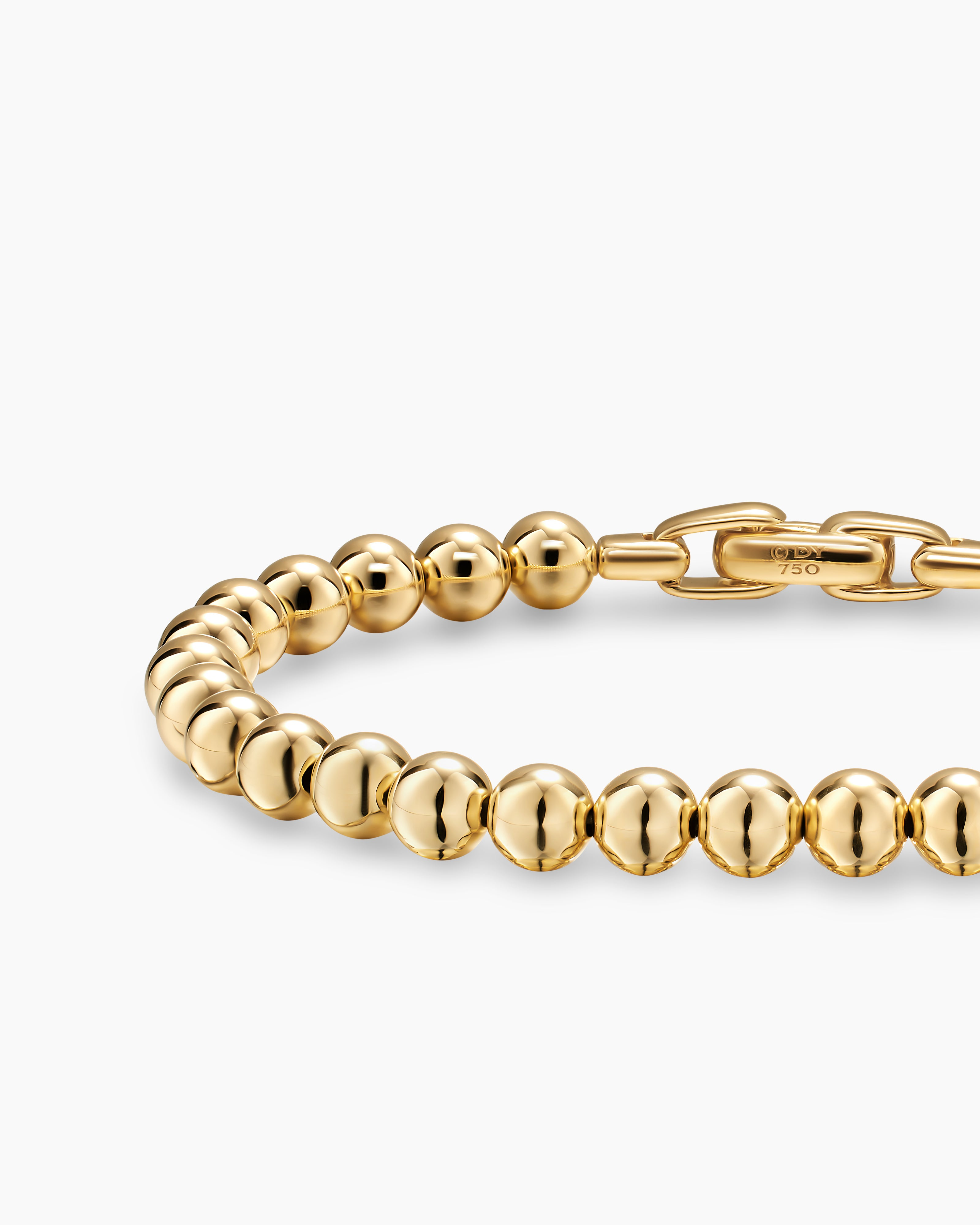 Men’s Gold Bead Bracelet Premium Solid Gold Minimal Luxury Design