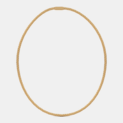 Men’s Gold Box Weave Chain Necklace Solid Interlock Design
