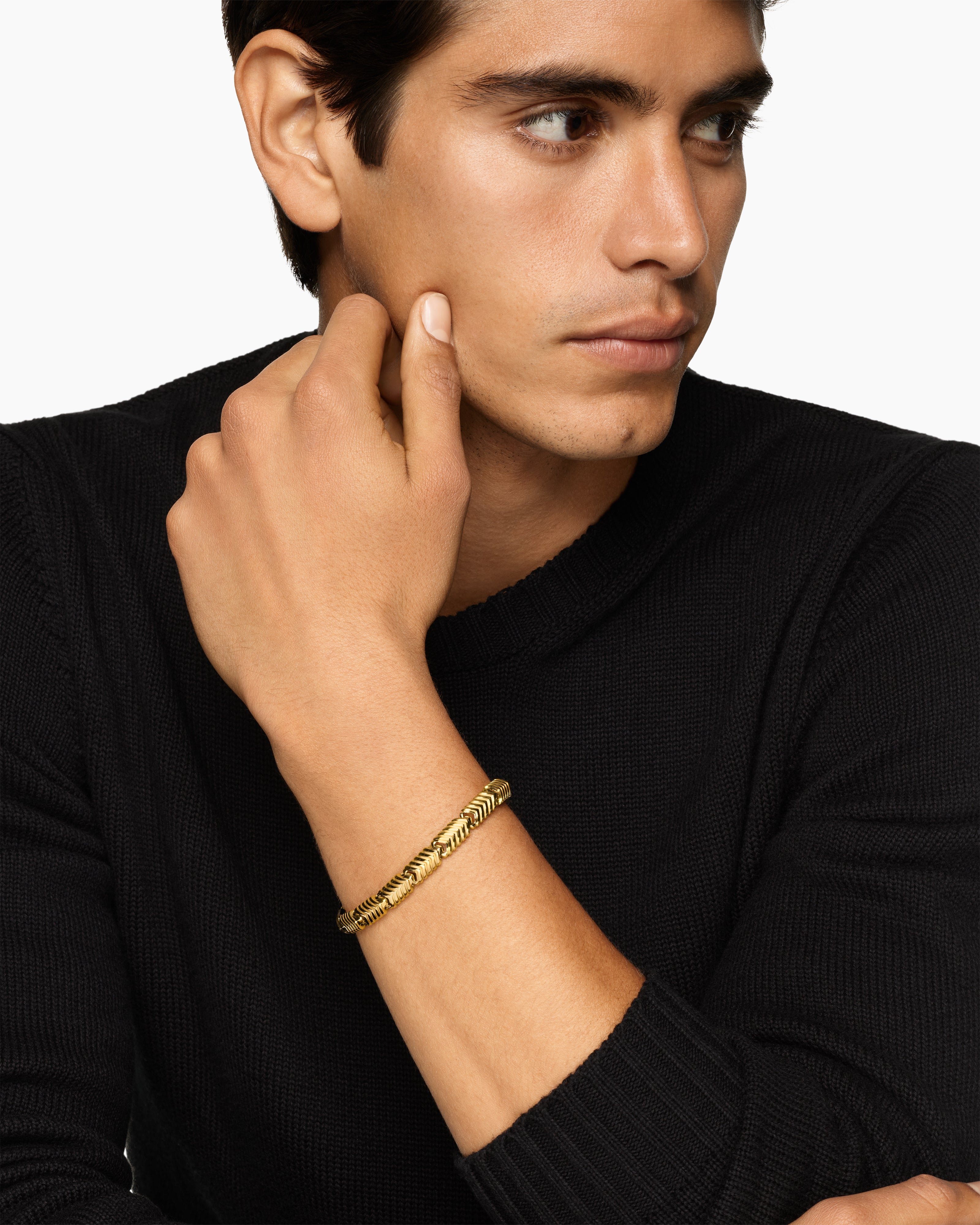 Men’s Gold Chevron Link Bracelet Premium Solid Gold Luxury Design