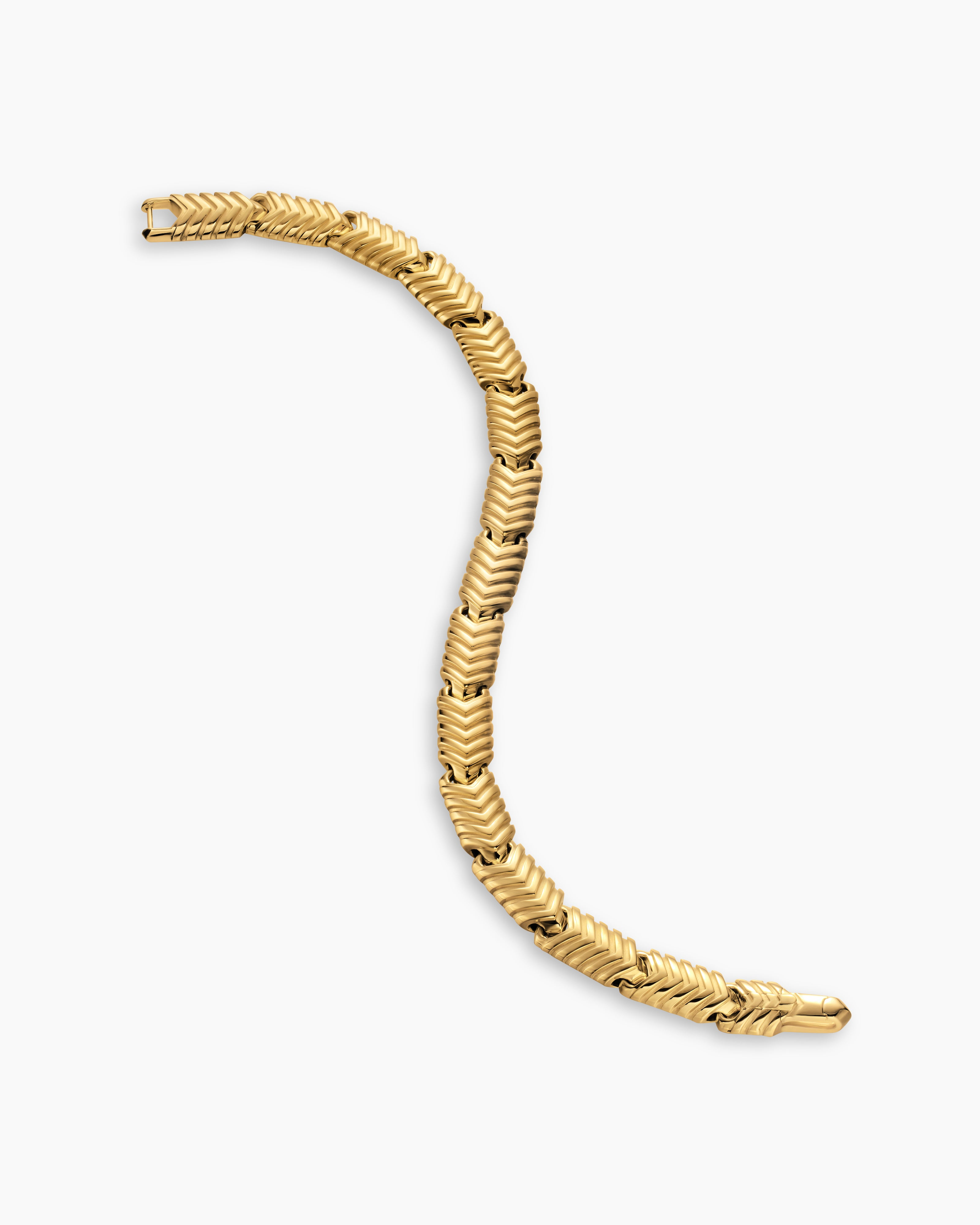 Men’s Gold Chevron Link Bracelet Premium Solid Gold Luxury Design