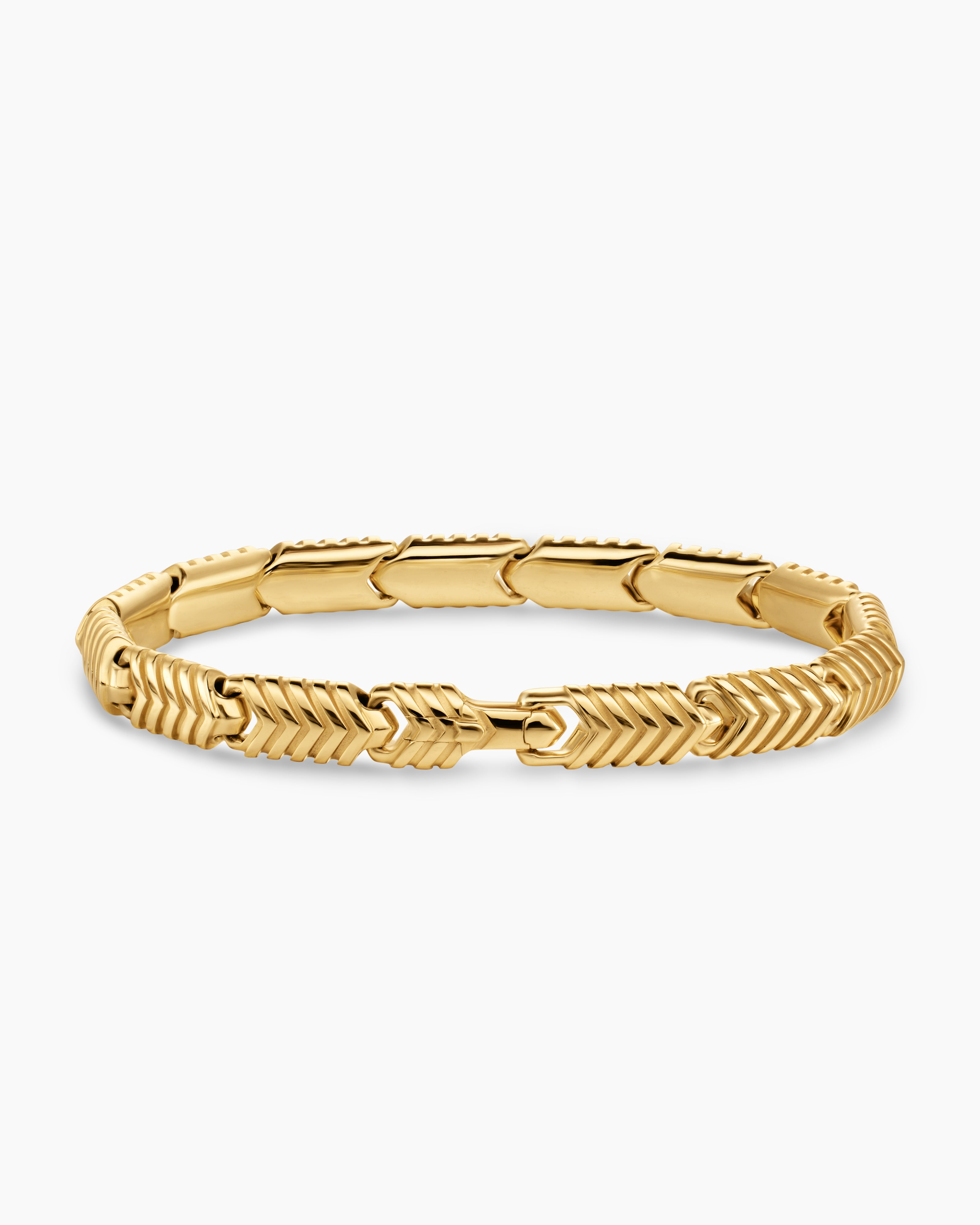 Men’s Gold Chevron Link Bracelet Premium Solid Gold Luxury Design
