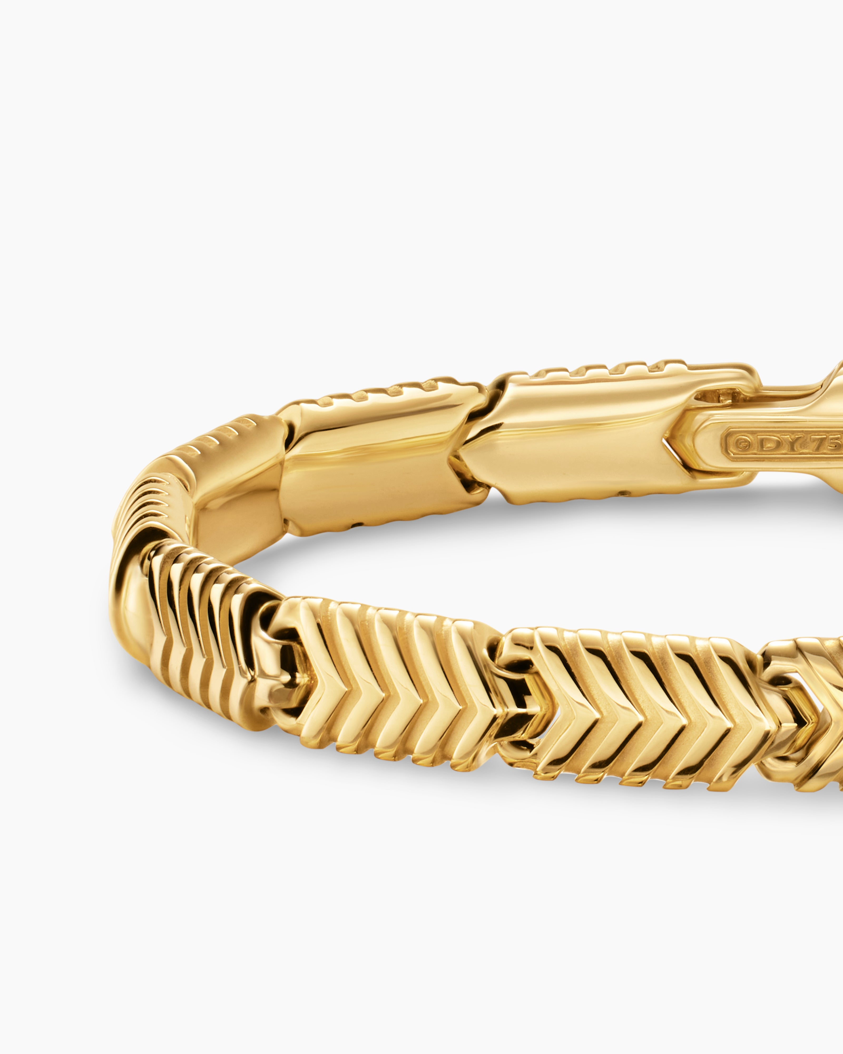 Men’s Gold Chevron Link Bracelet Premium Solid Gold Luxury Design