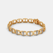 Men’s Gold Diamond Bar Link Bracelet Premium Luxury Gold Chain Design