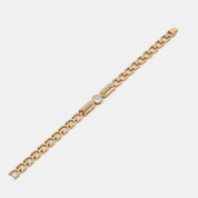 Men’s Gold Diamond Center Link Bracelet  Modern Luxury Chain Design