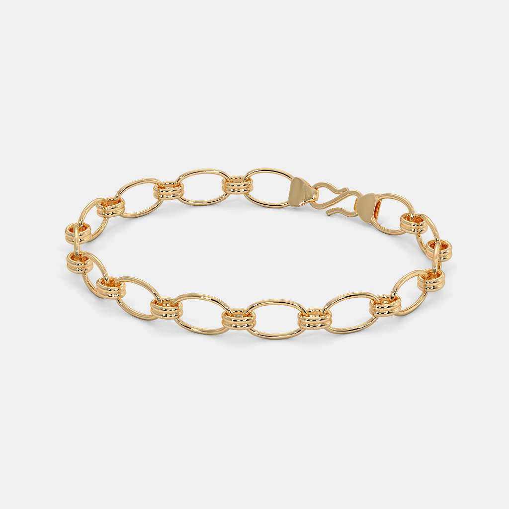 Men’s Gold Oval Link Chain Bracelet  Premium Minimal Everyday Gold Design