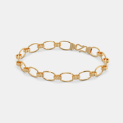 Men’s Gold Oval Link Chain Bracelet  Premium Minimal Everyday Gold Design