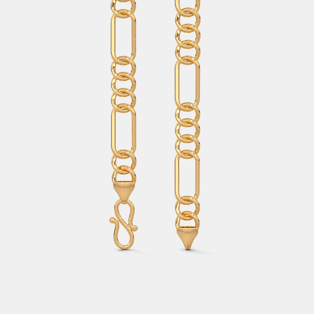 Men’s Gold Paperclip Link Chain Necklace Modern Elongated Link Style