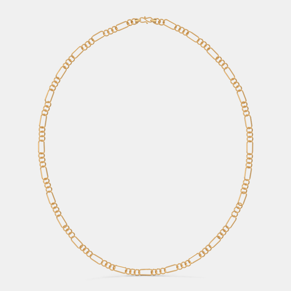 Men’s Gold Paperclip Link Chain Necklace Modern Elongated Link Style