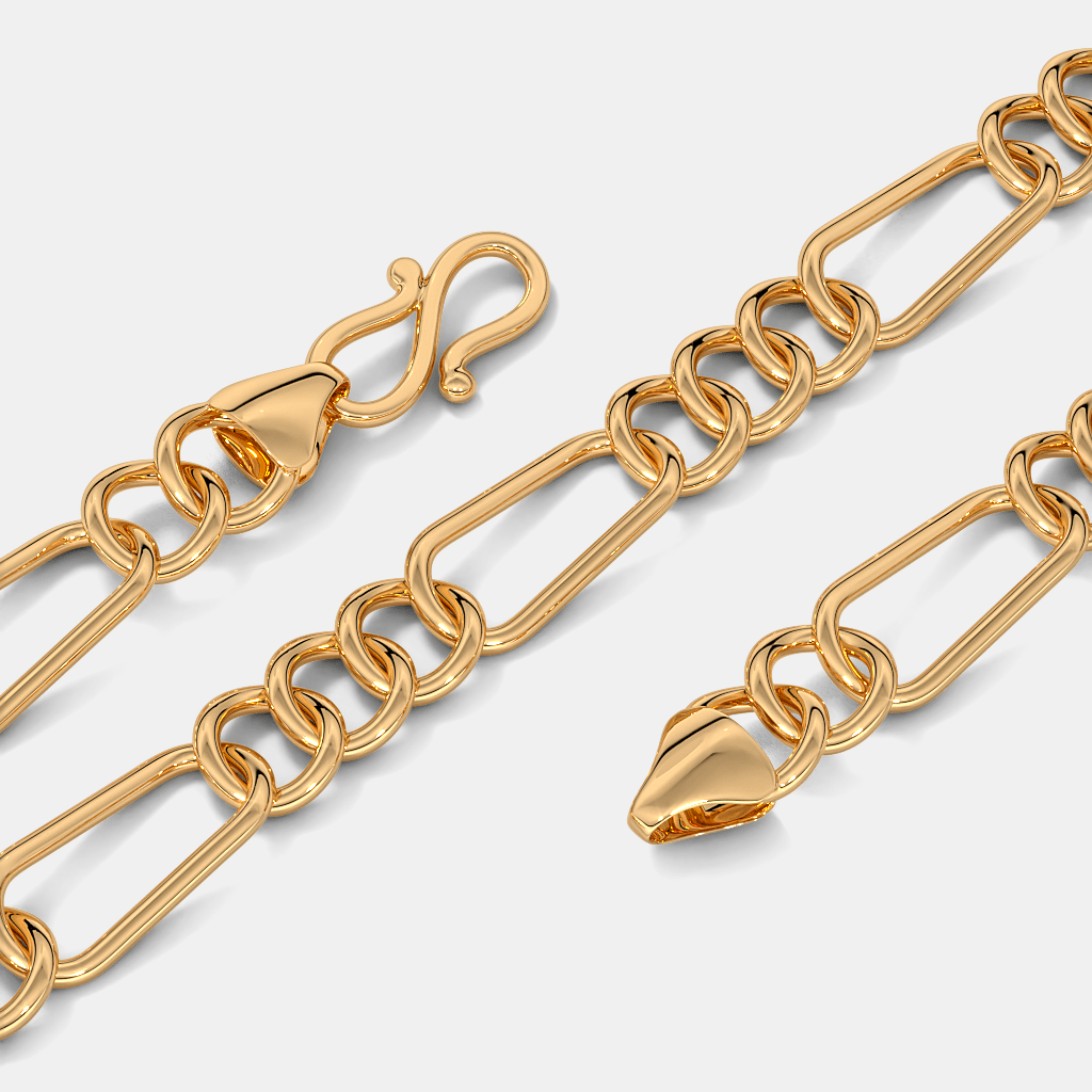 Men’s Gold Paperclip Link Chain Necklace Modern Elongated Link Style