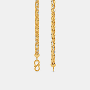Men’s Gold Patterned Link Chain Necklace Dual Tone Textured Design