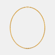 Men’s Gold Patterned Link Chain Necklace Dual Tone Textured Design