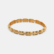 Men’s Gold Rectangular Link Bracelet Premium Solid Gold Modern Design