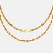 Men’s Gold Rope Chain Necklace Classic Twisted Link Style