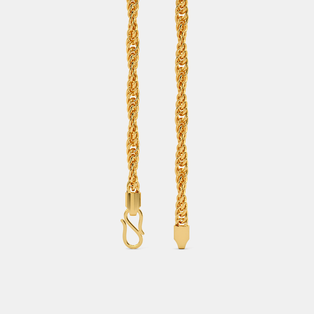 Men’s Gold Rope Chain Necklace Classic Twisted Link Style
