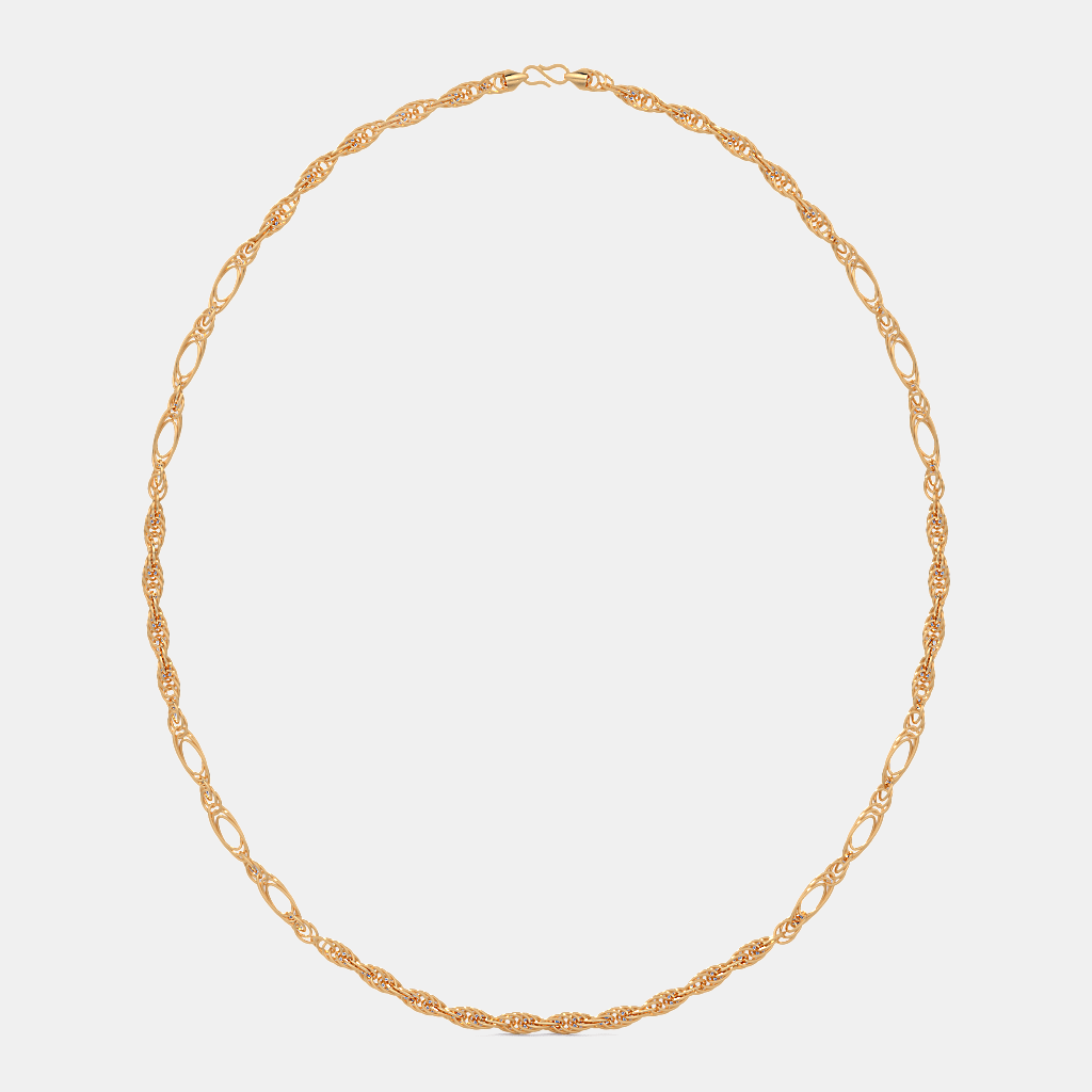 Men’s Gold Rope Chain Necklace Classic Twisted Link Design