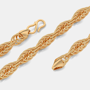 Men’s Gold Rope Chain Necklace Classic Twisted Link Design