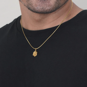 Men’s Minimal Gold Geometric Pendant Necklace Modern Solid Gold Design