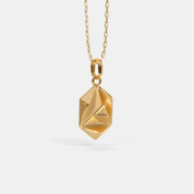 Men’s Minimal Gold Geometric Pendant Necklace Modern Solid Gold Design