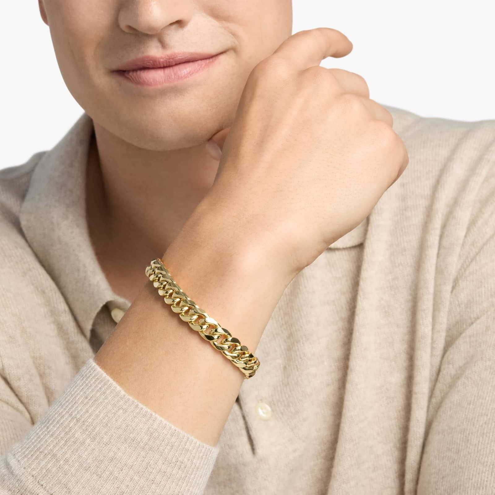 Men’s Premium Gold Cuban Chain Bracelet Classic Polished Link Design