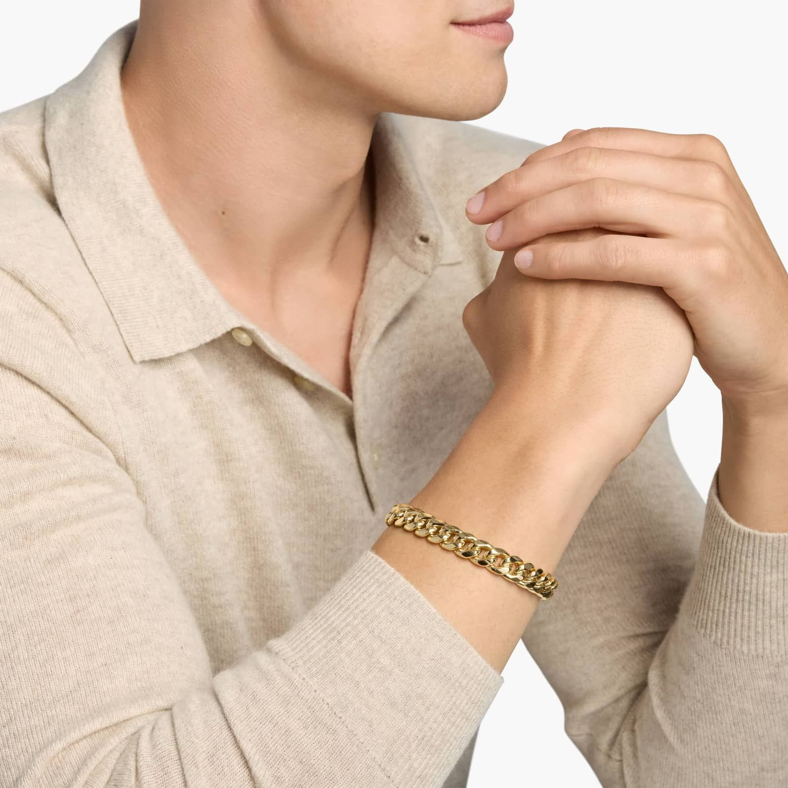 Men’s Premium Gold Cuban Chain Bracelet Classic Polished Link Design