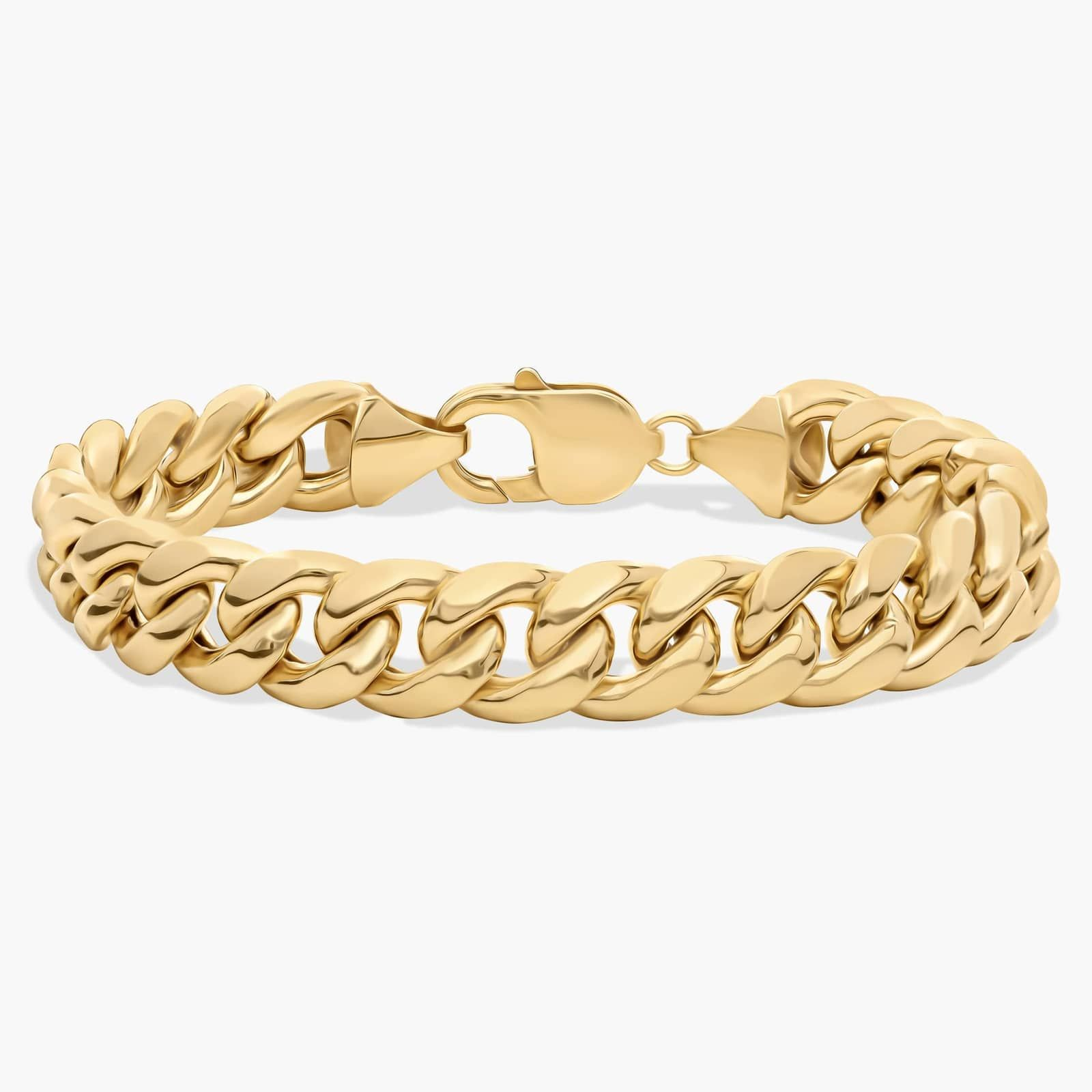 Men’s Premium Gold Cuban Chain Bracelet Classic Polished Link Design