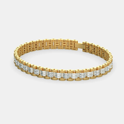 Men’s Two Tone Diamond Link Gold Bracelet