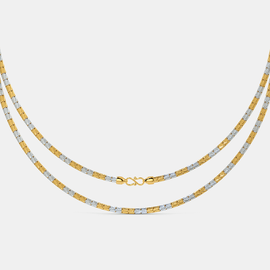 Carave Paris Two Tone Textured Link Chain Necklace