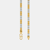 Men’s Two Tone Gold Box Chain Necklace Textured Alternating Link Design