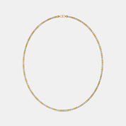 Men’s Two Tone Gold Box Chain Necklace Textured Alternating Link Design