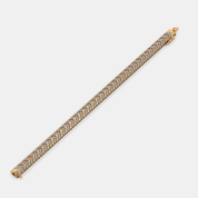 Men’s Two Tone Gold Chevron Bracelet Textured Zig Zag Pattern Design