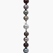 Sterling Silver Midnight Black Iridescent Pearl Necklace