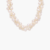 Sterling Silver Multi Strand Freshwater Pearl Necklace