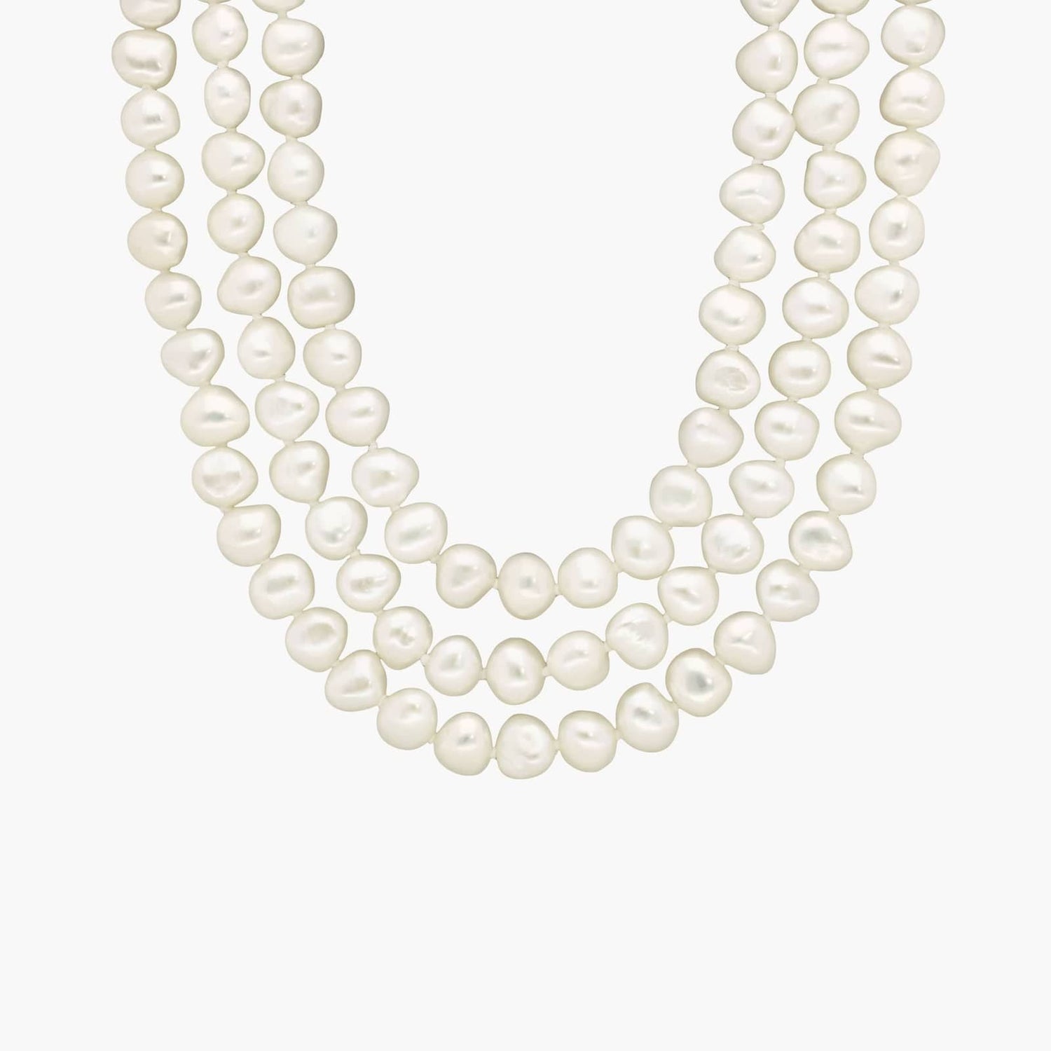 Carave Paris Triple Strand Baroque Pearl Necklace