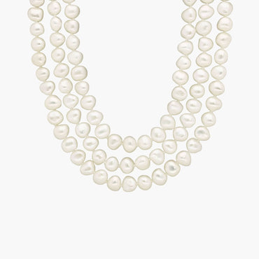 Carave Paris Triple Strand Baroque Pearl Necklace