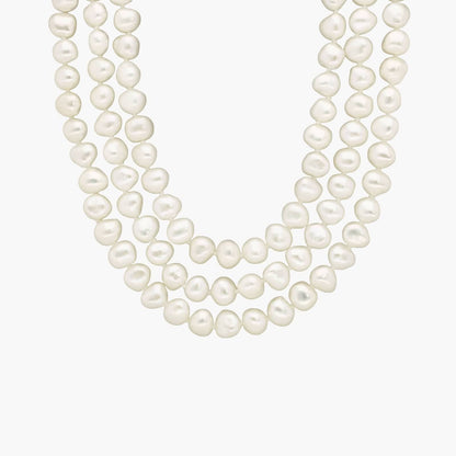 Carave Paris Triple Strand Baroque Pearl Necklace