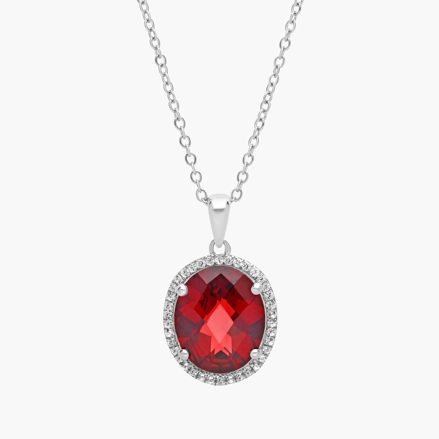 Carave Paris Ruby Halo Pendant Necklace