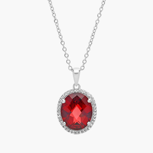 Carave Paris Ruby Halo Pendant Necklace
