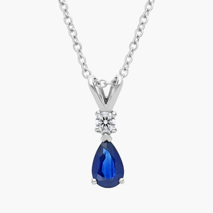 Carave Paris Mini Sapphire Teardrop Pendant Necklace