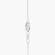 Sterling Silver Pear Blue Sapphire Solitaire Diamond Pendant Necklace