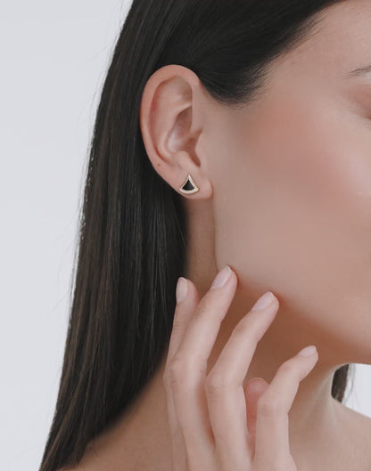 Carave Paris Noir Fan Stud Earrings