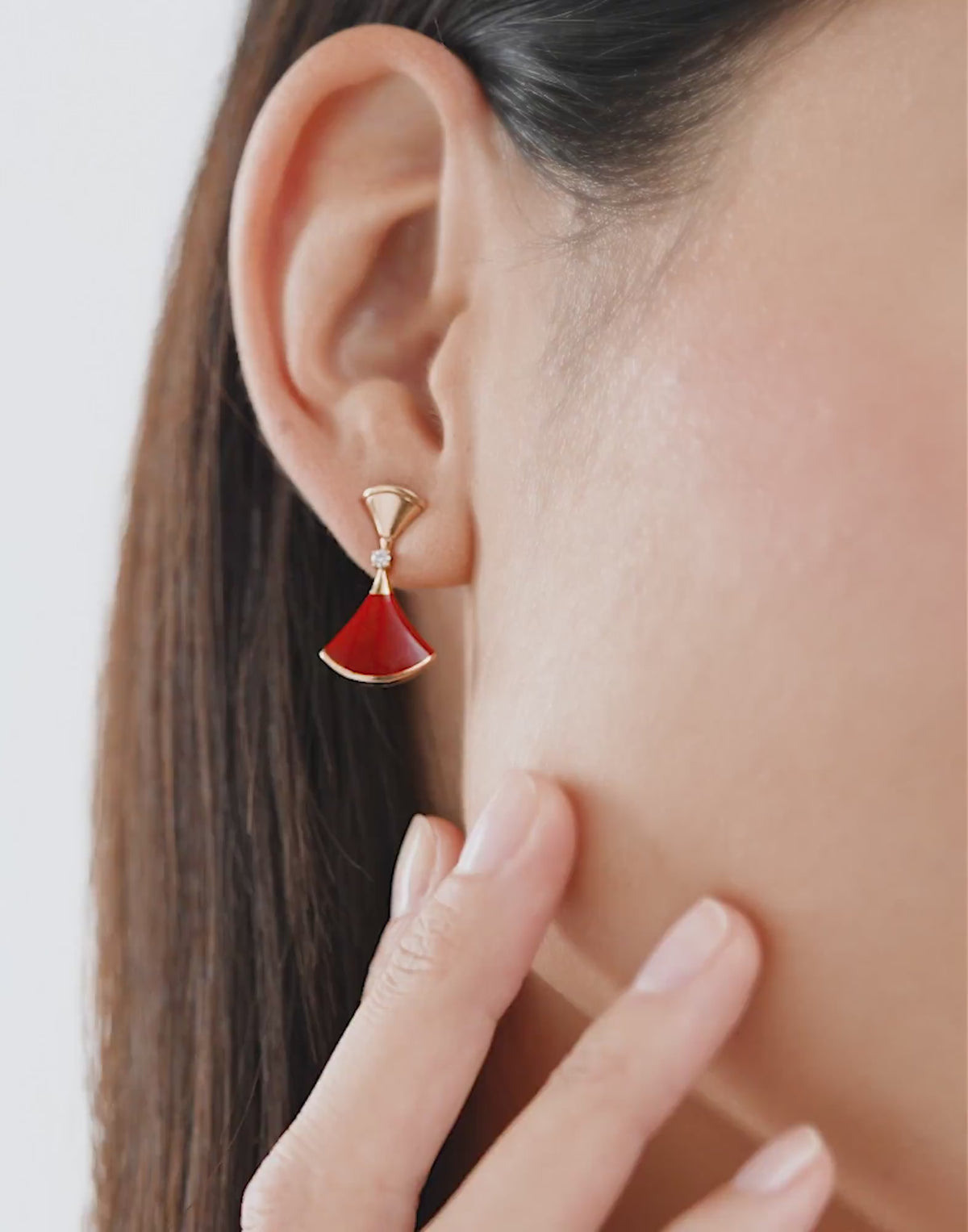 Carave Paris Crimson Fan Drop Earrings