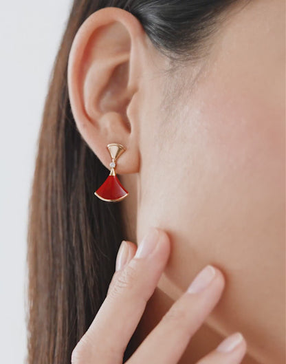 Carave Paris Crimson Fan Drop Earrings